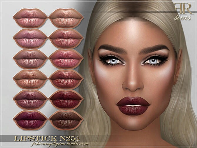 Sims 4 FRS Lipstick N254 by FashionRoyaltySims at TSR