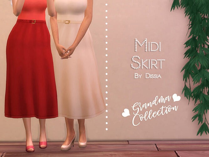 Midi Skirt Grandma Collection By Dissia