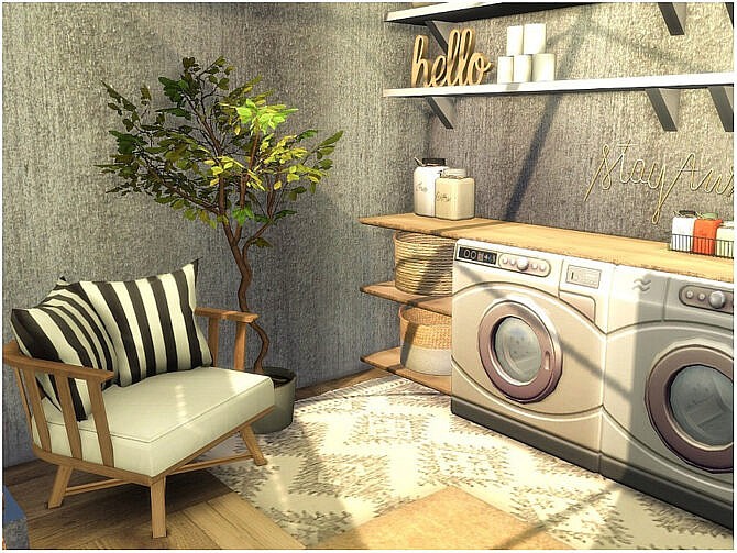 Sims 4 Hallway With Laundry by lotsbymanal at TSR