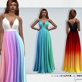 Gold Sequined Dress by Puresim at TSR » Sims 4 Updates