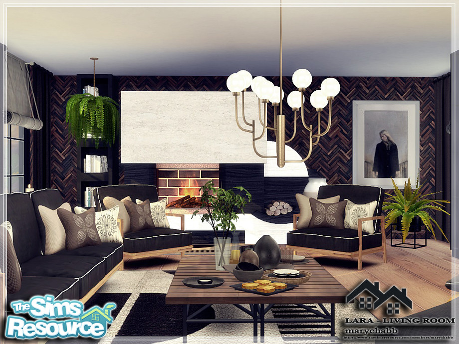 LARA Living Room by marychabb at TSR » Sims 4 Updates