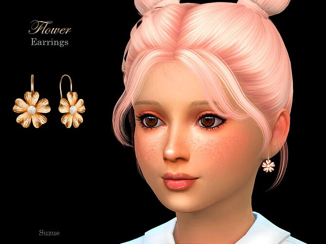 Sims 4 Flower Child Earrings by Suzue at TSR