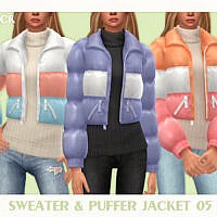 Sweater & Puffer Jacket 05 By Black Lily