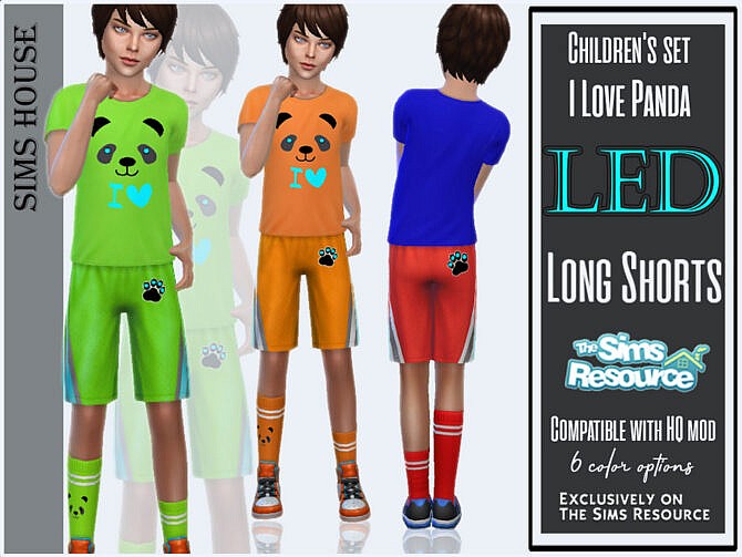 Sims 4 Love Panda Long Shorts by Sims House at TSR