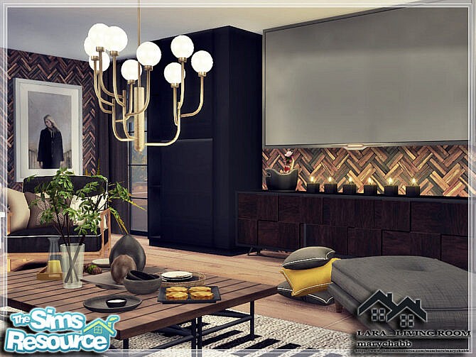 Sims 4 LARA Living Room by marychabb at TSR