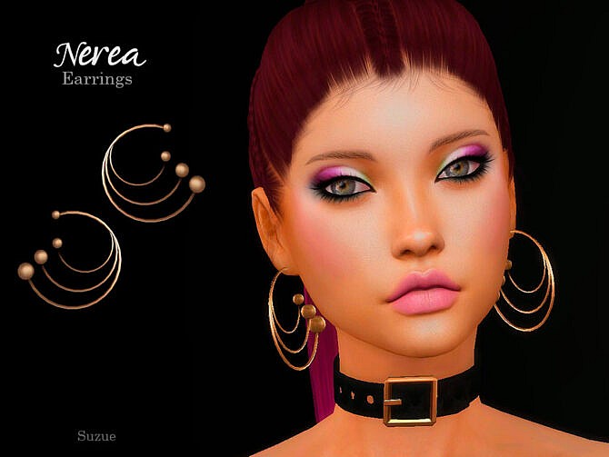 Sims 4 Nerea Earrings by Suzue at TSR