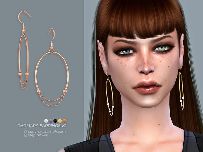 Sims 4 Dagmara earrings v2 by sugar owl at TSR