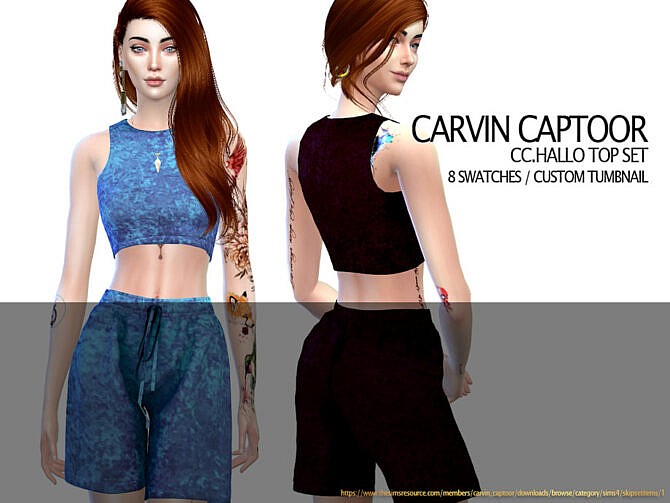Sims 4 Hallo Top Set by carvin captoor at TSR