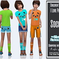 I Love Panda Socks By Sims House