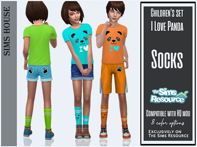 Sims 4 I love panda Socks by Sims House at TSR