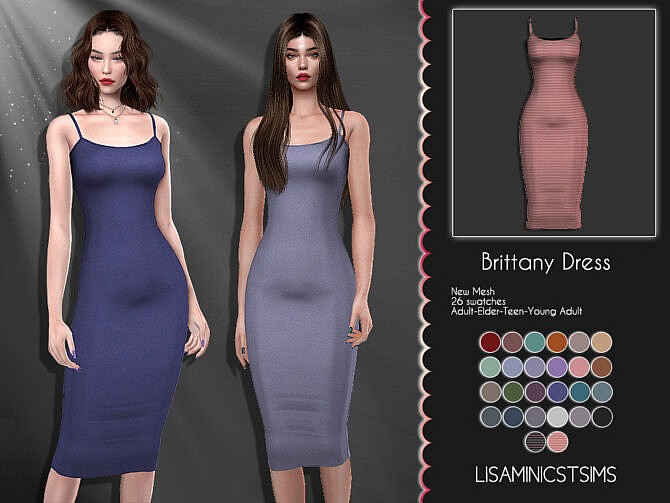 Sims 4 LMCS Brittany Dress by Lisaminicatsims at TSR