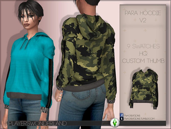 Sims 4 Para Hoodie V2 by PlayersWonderland at TSR