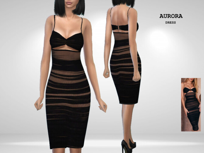 Sims 4 Aurora Dress by Puresim at TSR