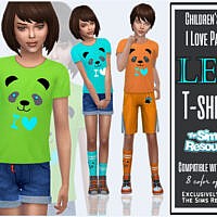 I Love Panda T-shirt By Sims House