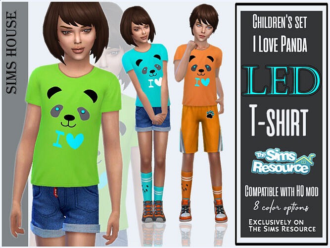 I Love Panda T-shirt By Sims House