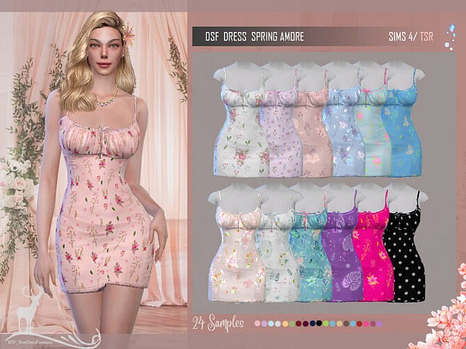 Sims 4 DSF DRESS SPRING AMORE by DanSimsFantasy at TSR