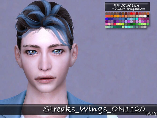 Sims 4 Streaks Wings Hair ON1120 by tatygagg at TSR