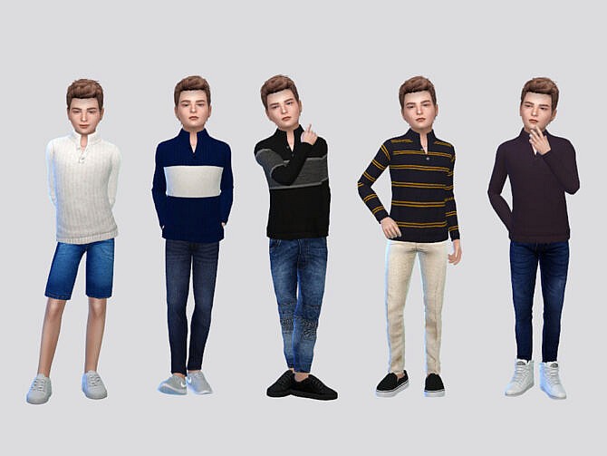 Sims 4 George High Collar Sweater Boys by McLayneSims at TSR