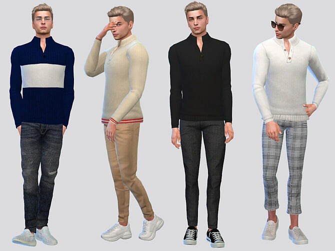 George High-Collar Sweater by McLayneSims at TSR » Sims 4 Updates