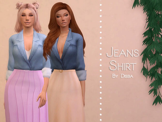 Sims 4 Jeans Shirt by Dissia at TSR