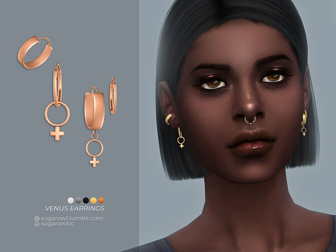 Sims 4 Venus earrings by sugar owl at TSR