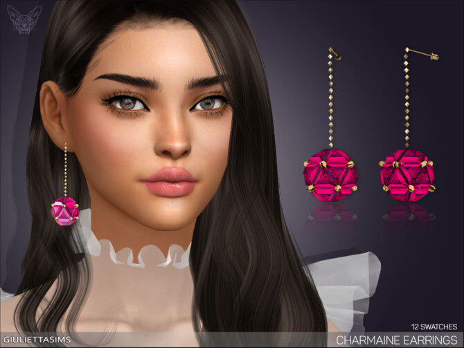 Sims 4 Charmaine Earrings by feyona at TSR
