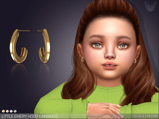 Sims 4 Little Emery Hoop Earrings For Toddlers by feyona at TSR