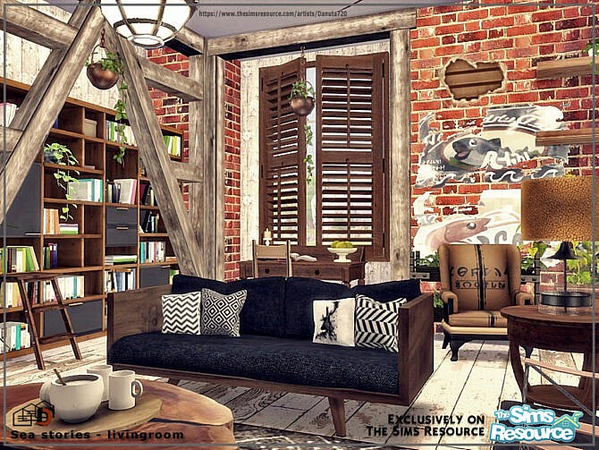 Sims 4 Sea stories livingroom by Danuta720 at TSR