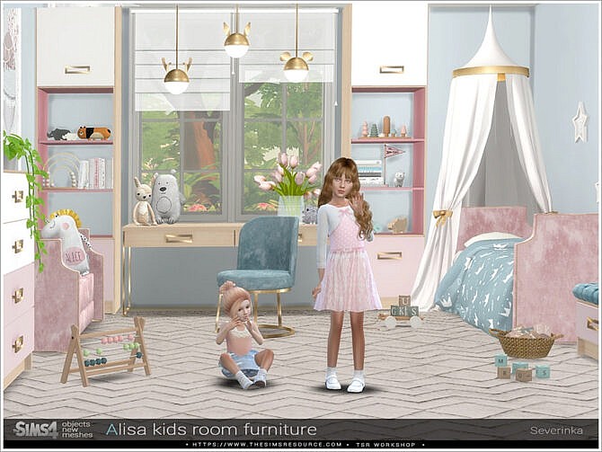 Sims 4 Alisa kidsroom furniture by Severinka at TSR