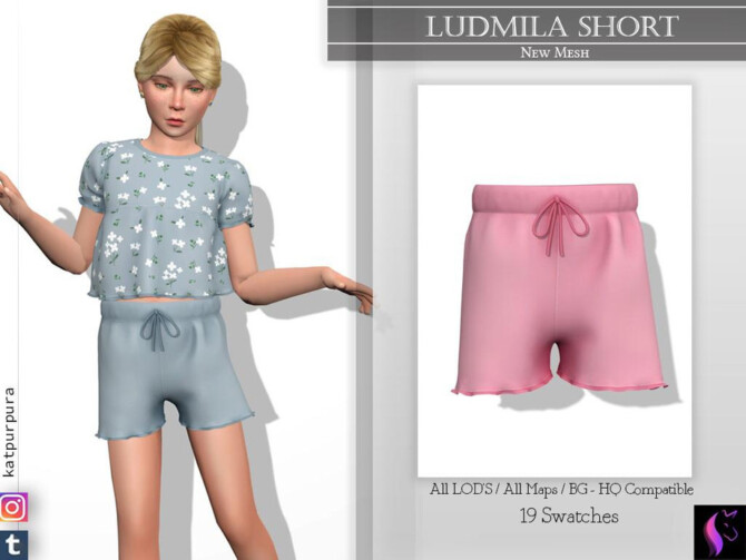 Sims 4 Ludmila Shorts by KaTPurpura at TSR
