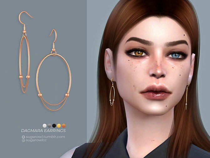 Sims 4 Dagmara earrings by sugar owl at TSR