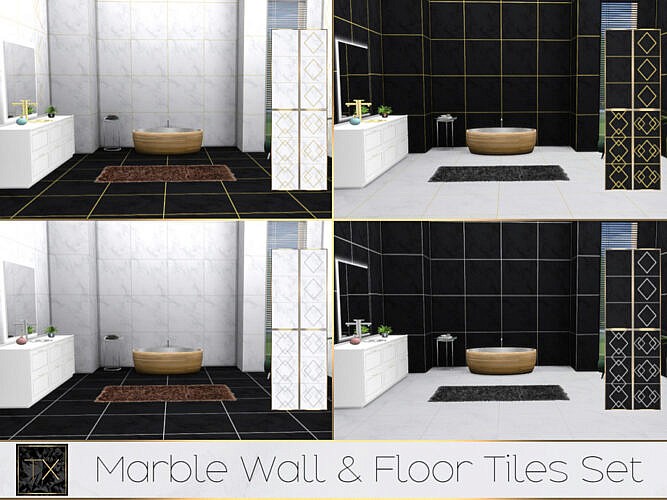 Tx Marble Wall & Floor Tiles Set By Theeaax