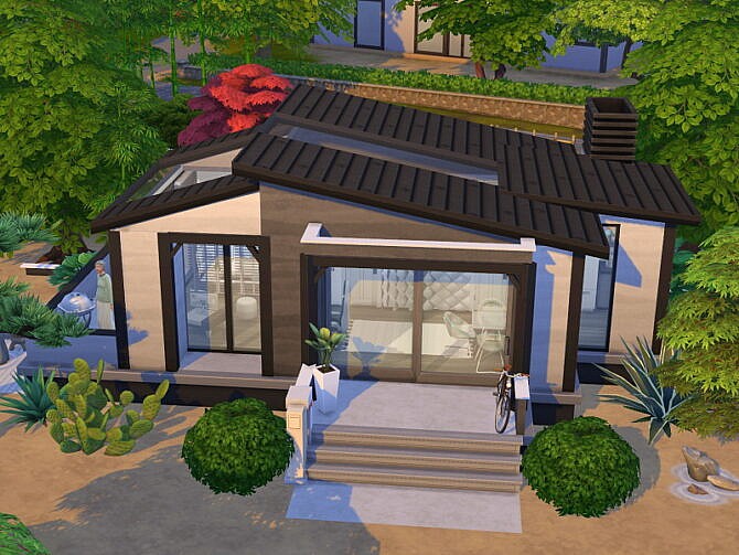 Sims 4 Tiny Modern Bungalow by Flubs79 at TSR