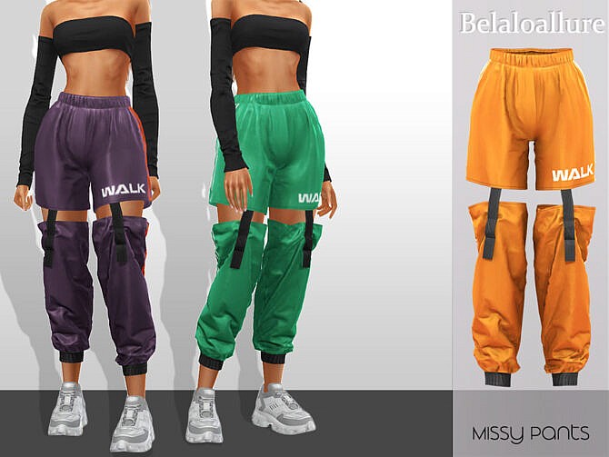 Sims 4 Missy cropped track pants by belal1997 at TSR