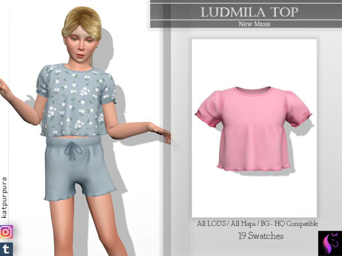 Sims 4 Ludmila Top by KaTPurpura at TSR
