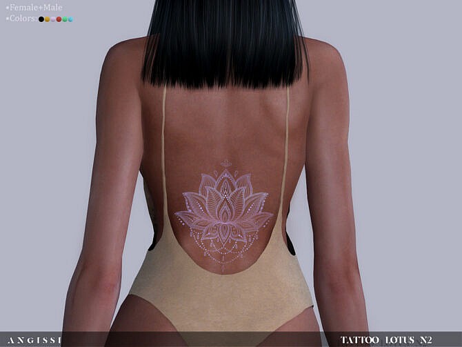 Sims 4 Tattoo Lotus n2 by ANGISSI at TSR