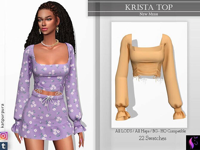 Sims 4 Krista Top by KaTPurpura at TSR