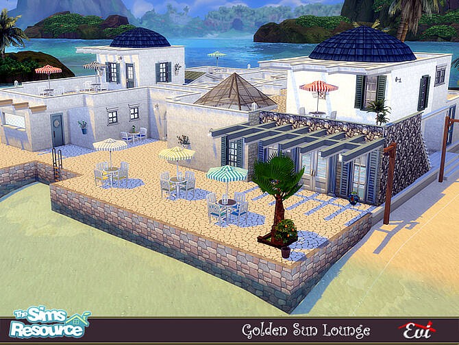 Sims 4 Golden sun lounge by evi at TSR