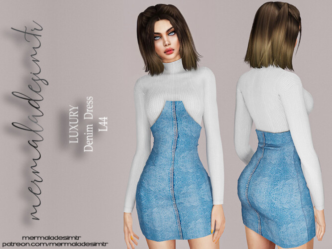 Denim Dress by mermaladesimtr at TSR » Sims 4 Updates