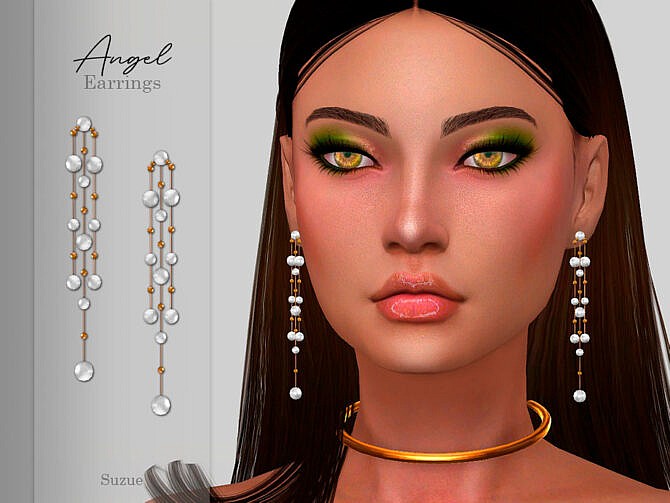Sims 4 Angel Earrings by Suzue at TSR