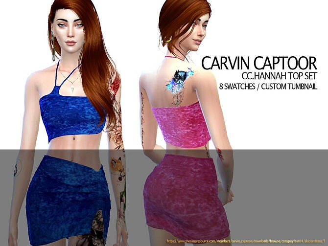Sims 4 Hannah Top Set by carvin captoor at TSR