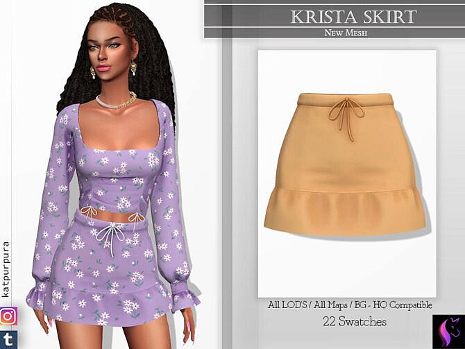 Sims 4 Krista Skirt by KaTPurpura at TSR