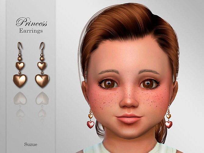 Sims 4 Princess Toddler Earrings by Suzue at TSR