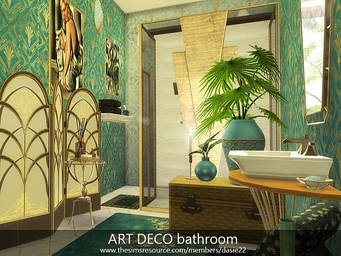Sims 4 ART DECO bathroom by dasie2 at TSR