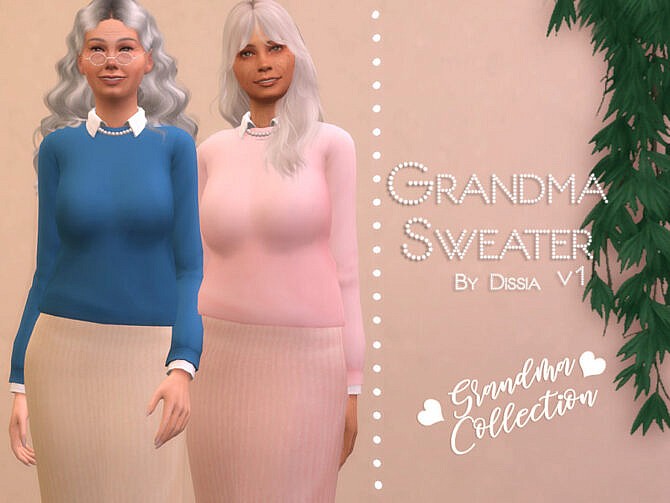 Sims 4 Grandma Sweater v1 by Dissia at TSR