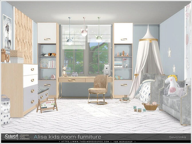Sims 4 Alisa kidsroom furniture by Severinka at TSR