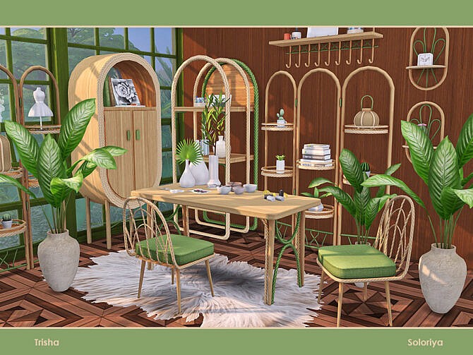 Sims 4 Trisha furniture set for home offices by soloriya at TSR