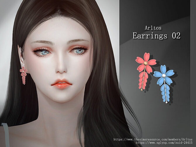 Flower Earrings 2 By Arltos At Tsr Sims 4 Updates