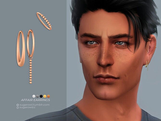 Sims 4 Affair earrings left by sugar owl at TSR