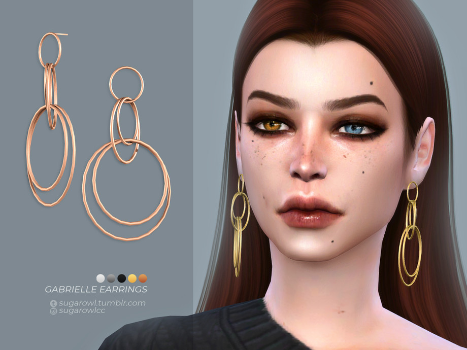 Gabrielle earrings by sugar owl at TSR » Sims 4 Updates